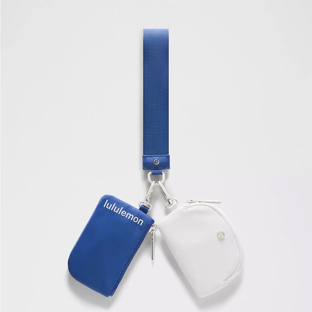 Lululemon Dual Pouch Wristlet- Beach Ball Blue/Polo Pastel/Silver